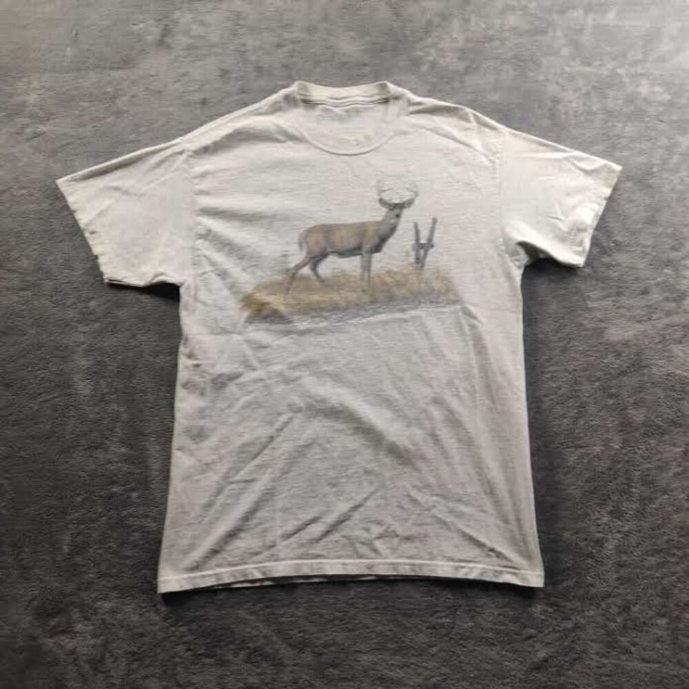 VINTAGE 1997 Animal Nature Shirt Adult Mens L/XL Gray Short Sleeve